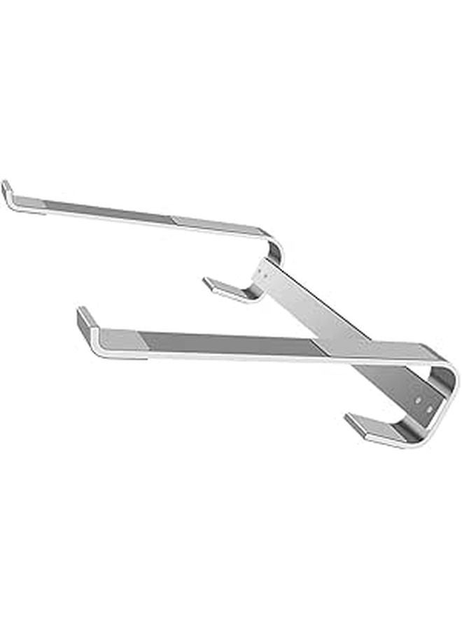 Aluminum Alloy Laptop Stand Portable Adjustable Cooling Rack Holder for Office Travel Silver - Image 1