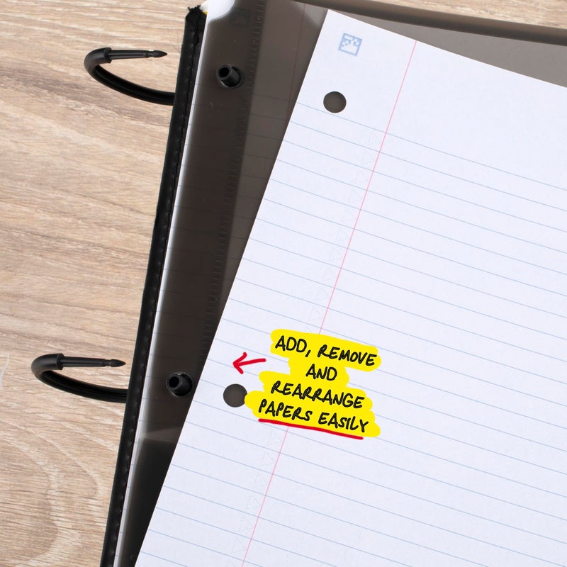 Five Star Flex Refillable Notebook + Study App 1 Inch O-Rings Binder with Pockets Tabs and Dividers, 220 Sheet Capacity, Includes 60 Sheets 8.5" x 11" College Ruled Paper, Prom Pink (293280R) - Image 4