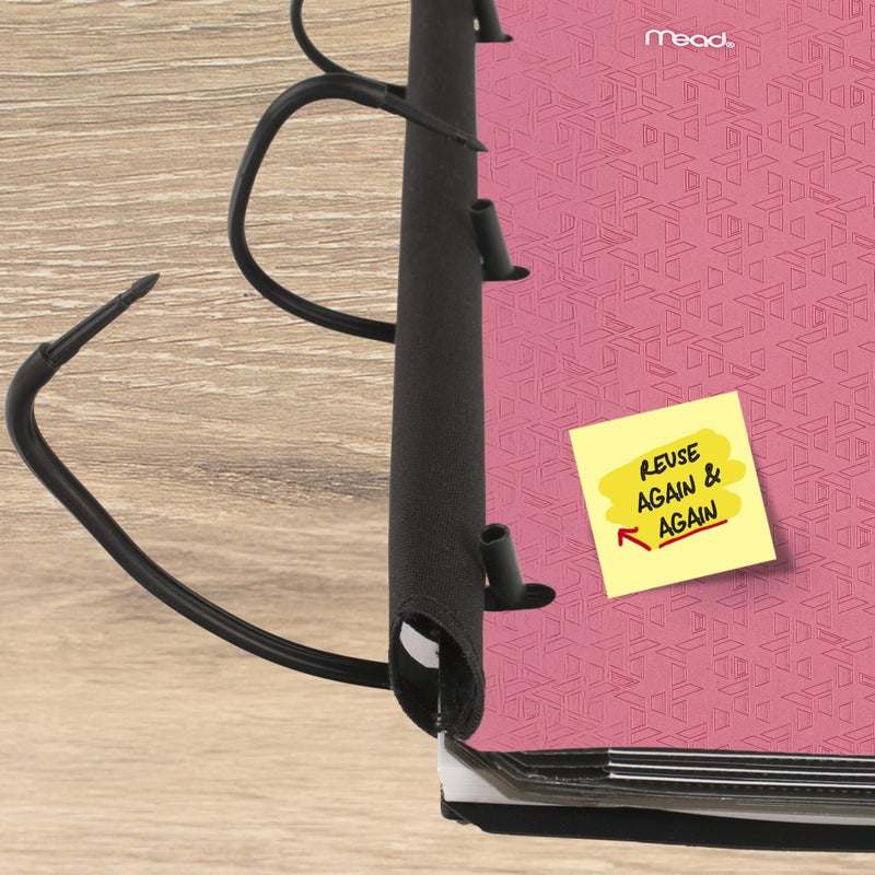 Five Star Flex Refillable Notebook + Study App 1 Inch O-Rings Binder with Pockets Tabs and Dividers, 220 Sheet Capacity, Includes 60 Sheets 8.5" x 11" College Ruled Paper, Prom Pink (293280R) - Image 5