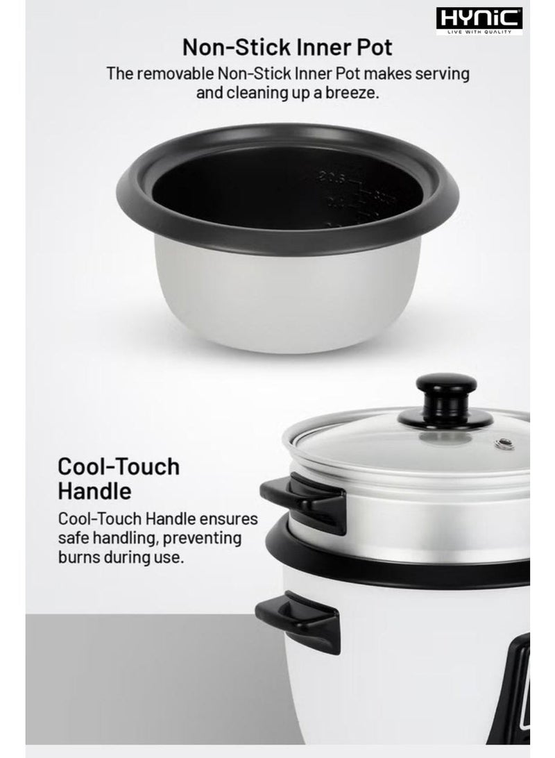 هاينك طباخ الأرز وبخار الطعام (0.6 لتر) – طباخ متعدد الطائرات 3 في 1 مضغوط - Image 3
