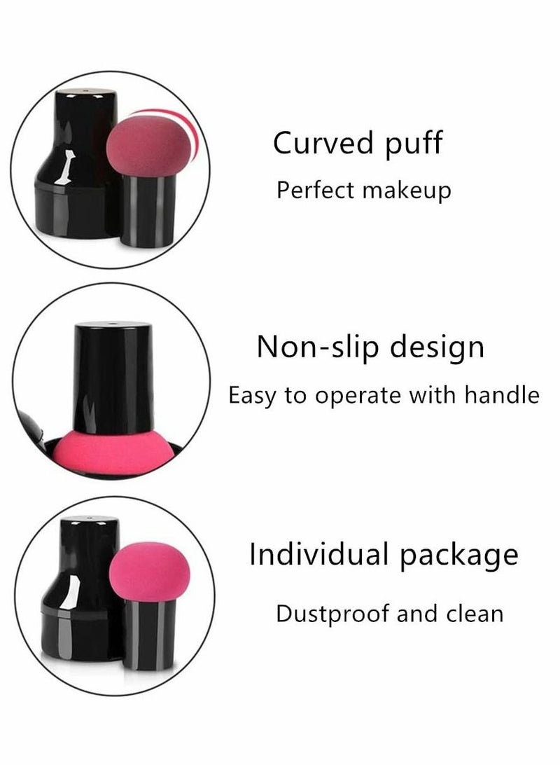 SYOSI Powder Puffs, Makeup Sponge Makeup Blending Sponge Powder Puff Mushroom Facial Foundation Sponges Makeup Tools with Handle Case for Liquid Foundation Creams and Powders, 2Pcs  - Image 5