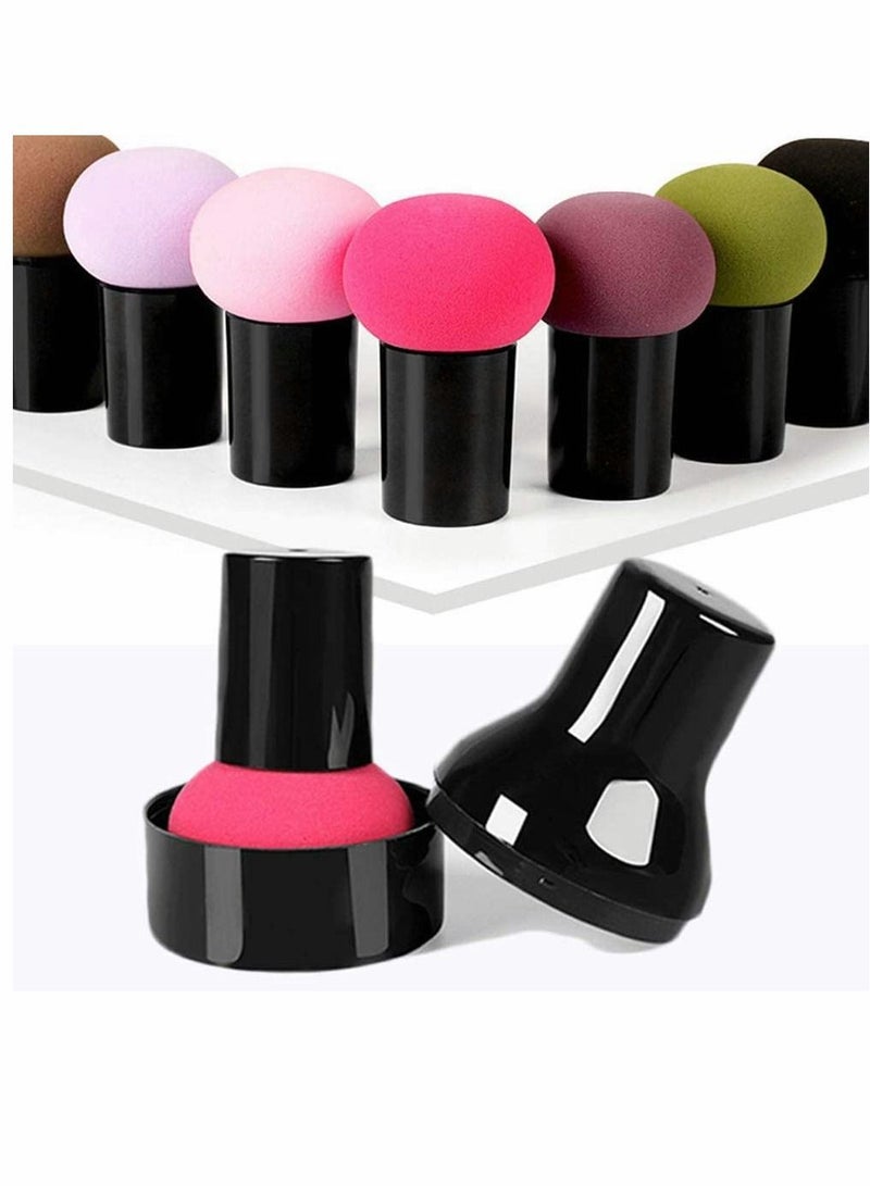 SYOSI Powder Puffs, Makeup Sponge Makeup Blending Sponge Powder Puff Mushroom Facial Foundation Sponges Makeup Tools with Handle Case for Liquid Foundation Creams and Powders, 2Pcs  - Image 4