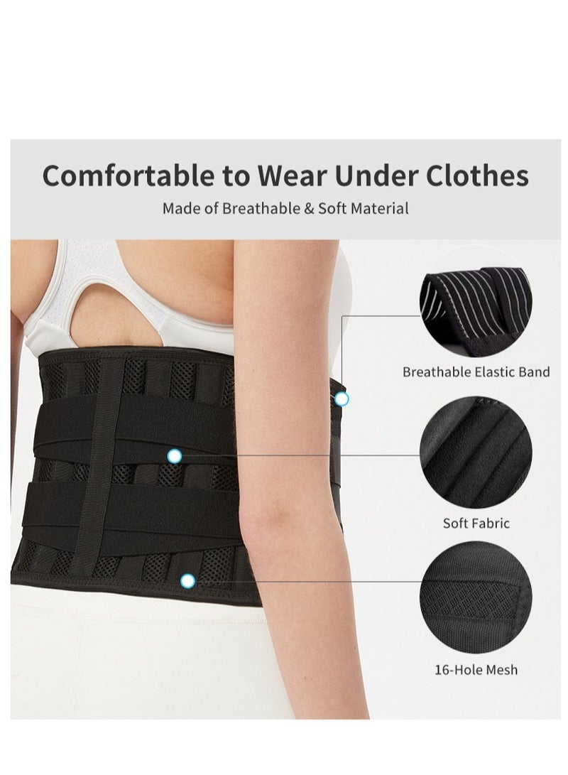 Beauenty Air Mesh Back Brace for Men Women Lower Back Pain Relief, Adjustable Back Support Belt for Work, Anti-skid Lumbar Support for Sciatica Scoliosis (Large(Waist:44-53)) - Image 2