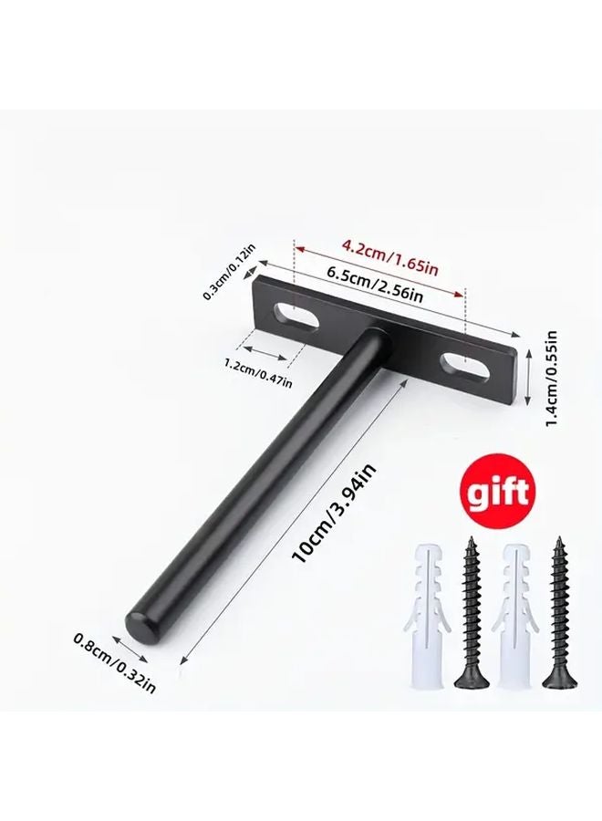 2Pcs Silvery T Shaped Invisible Shelf Bracket Hidden Suspension Bracket For Living Room Kitchen - Image 4