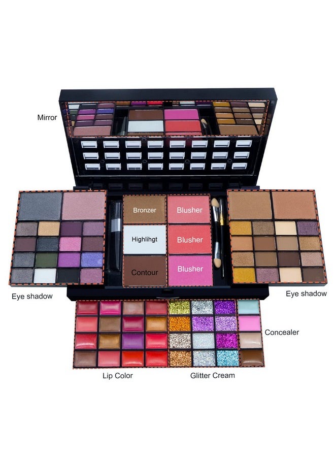 Sea-Maid All in One Makeup Kit for Women Full Kit, 74 Colors Professional Makeup Gift Set, Include 36 Eyeshadow, 16 Lip Gloss, 12 Glitter Cream, 4 Concealer, 3 Blusher, 2 Highlight and Contour, 1 Bronzer  - Image 3