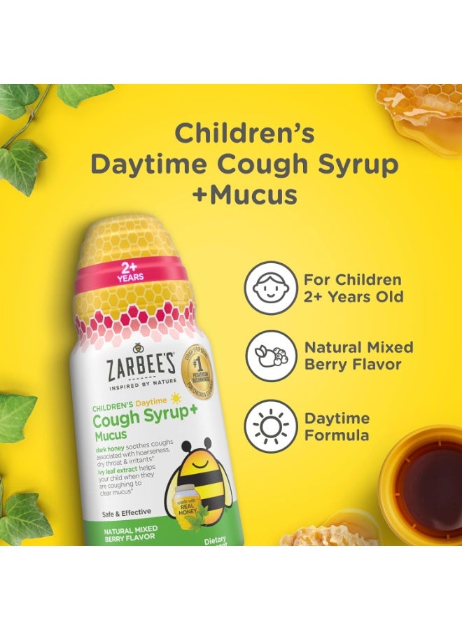 Zarbee's Kids Cough + Mucus Daytime for Children 2-6 with Dark Honey 4FL Oz - Image 5