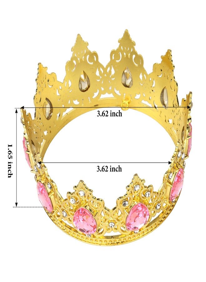 CAVETEE Crown Cake Topper，Gold Mini Baby Crown Crystal Princess Tiara Rhinestone Crown Cake Decoration for Wedding Birthday Party - Image 2