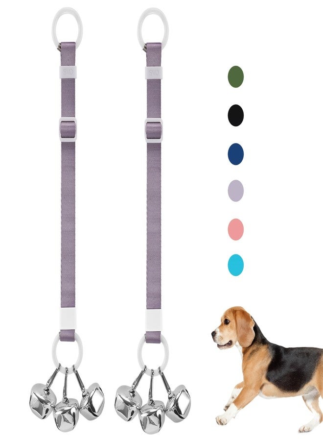 SVD.PET عبوتان من أجراس باب الكلاب للتدريب على قضاء الحاجة في الخارج، أجراس للجراء مع حلقة تعليق يمكن تثبيتها على مقبض الباب أو أي مكان بالقرب من الباب، قابلة لتعديل الارتفاع، أجراس رنين عالية (أرجواني فاتح) - Image 1