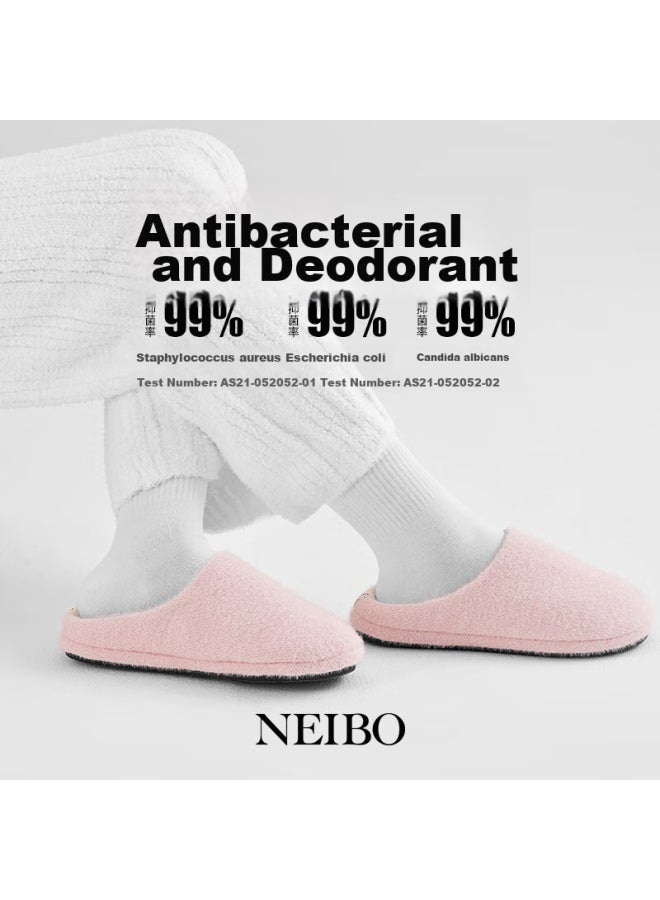 Neibo Latex Cotton Slippers Women Winter Plus Size Men Indoor Home Shoes Anti-slip Anti-odor Rubber Soft Bottom Wool Yellow Size 47 - Image 3