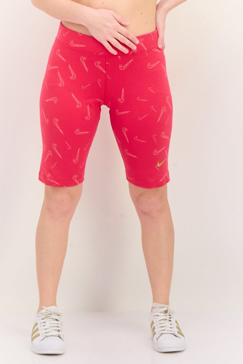 Nike Women Sportswear Fit Brand Logo Training Shorts, Pink - Image 1