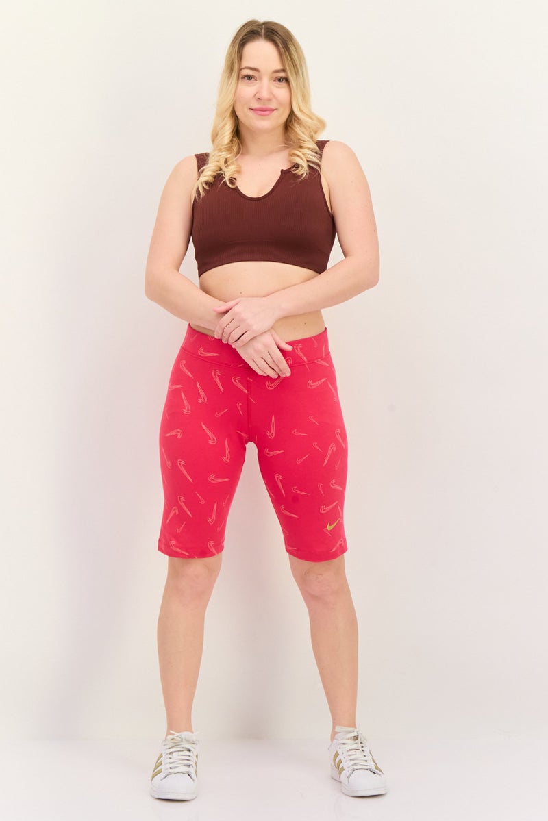 Nike Women Sportswear Fit Brand Logo Training Shorts, Pink - Image 2