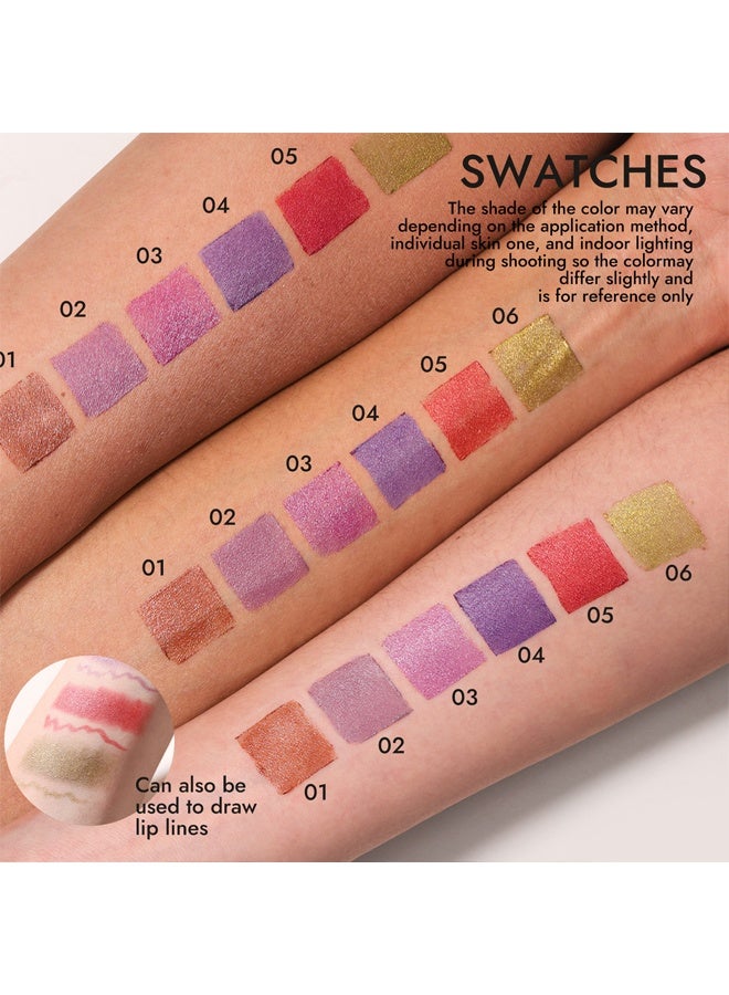 YOUNG VISION Metallic  Glow Lipstick– Piece Copper and Shimmer Lip Liner Color Collection, Long-lasting Bold Shine, Smooth Texture for Sculpted Lips,#03 - Image 5