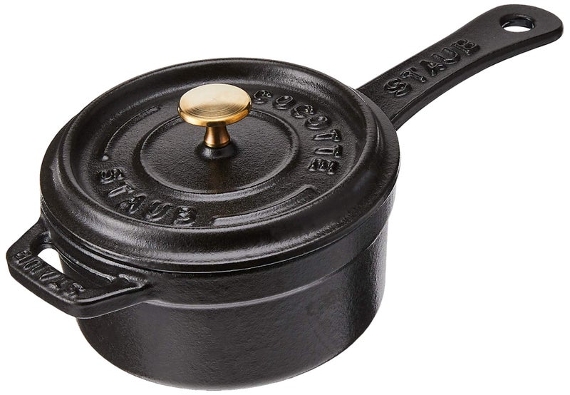 Staub Cast Iron 0.25-qt Mini Saucepan - Matte Black, Made in France - Image 1