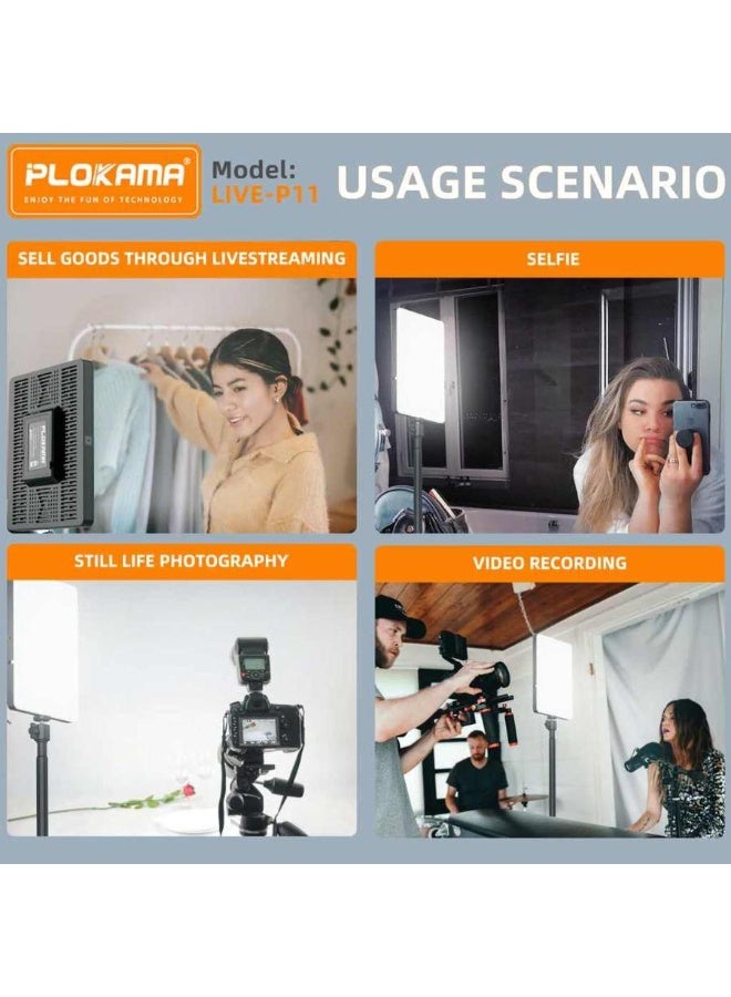 التخطيط PLOKAMA P11 منتج إضاءة التصوير الفوتوغرافي للاستوديو حامل ثلاثي القوائم Palaroid مصباح حلقي إضاءة كبيرة تصوير الفيديو إضاءة LED - Image 2