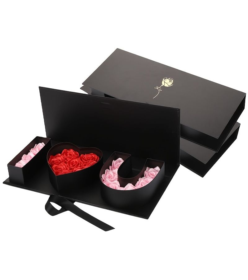 Golden Floral I Love You Gift Box Party Supplies Holiday Item - Image 1