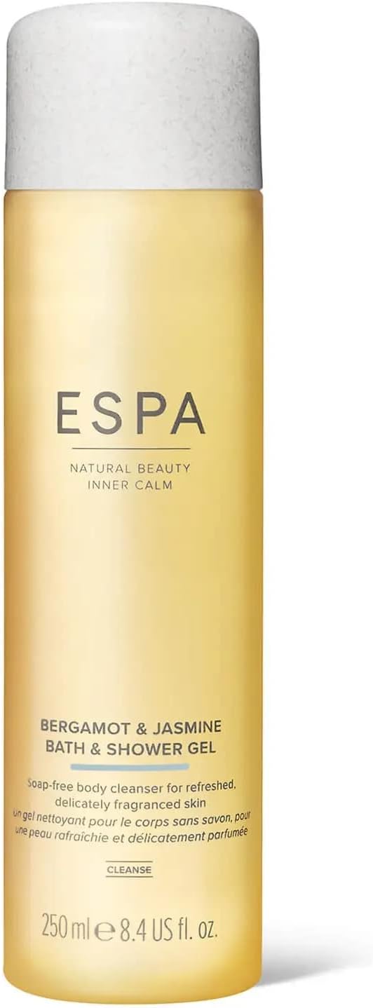ESPA Bergamot Jasmine Bath Shower Gel 250ml Suitable For All Skin Types 100 Natural Fragrance
