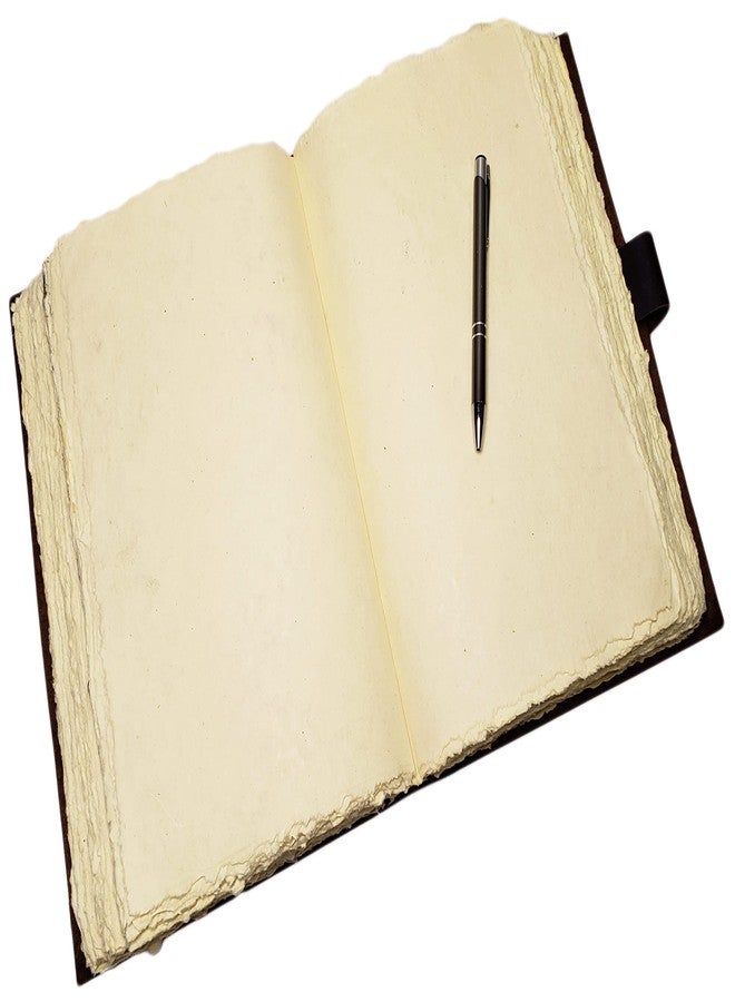 Rustic Ridge Leather Large Rustic Leather Journal/Sketchbook with Buckle Closure - 320 Pages - 9" x 12", Gift Box Included - Vintage Style - Image 5