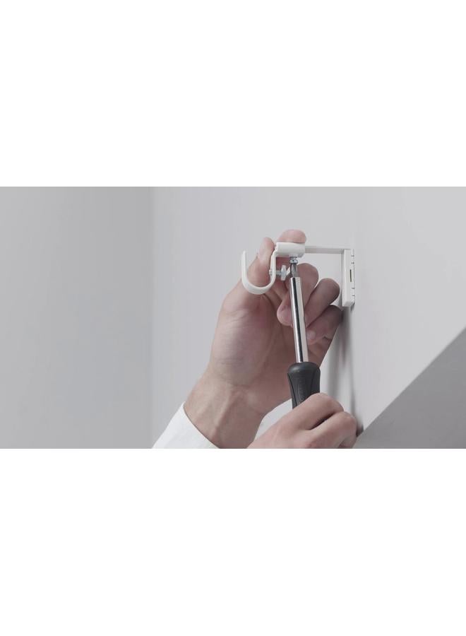 erorex Curtain rod set, white, 120-210 cm 28 mm - Image 2