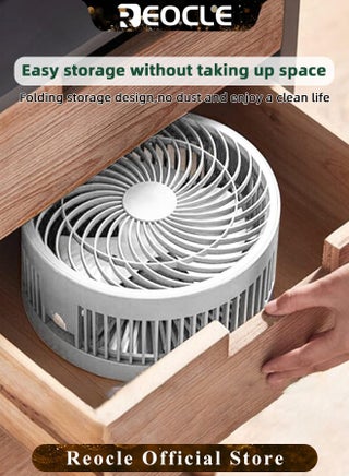 Portable Fan Rechargeable Foldable Fans Portable Travel Fan Rechargeable Standing Pedestal USB Fan with 3 Speeds Folding Telescopic Camping Fan for Home & Camping & Outdoor & Office - view 5