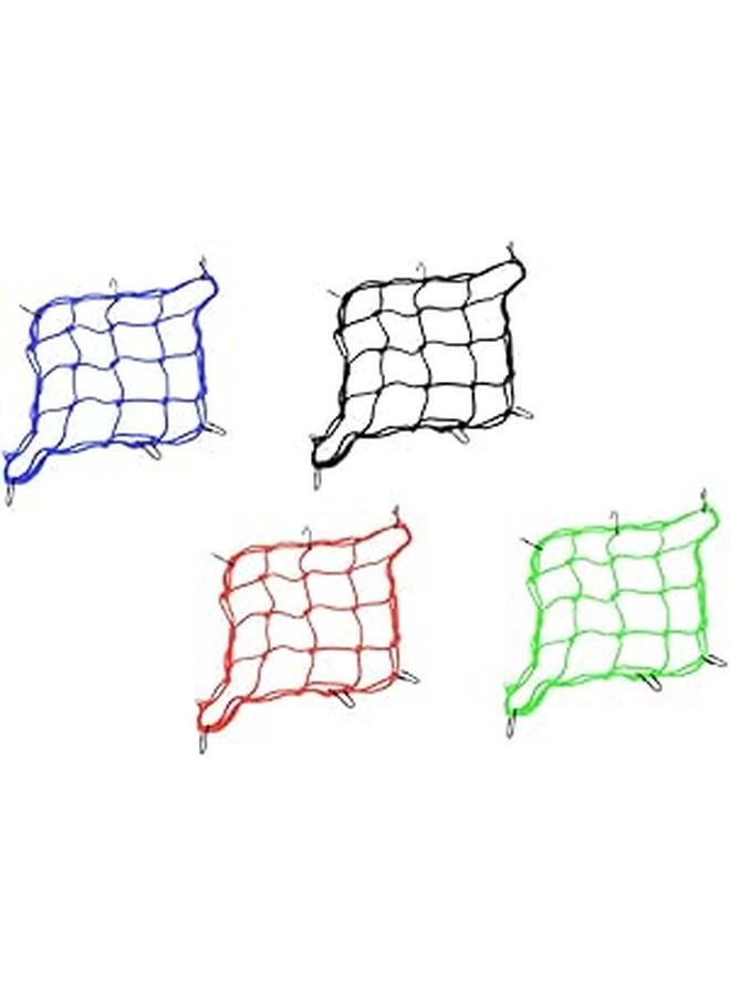 4pcs Elastic Motorcycle Cargo Net Bungee Straps Stretchy Mesh Luggage Trunk Random Color - Image 1