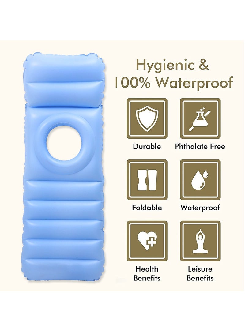 شو وو وسادة أمومة قابلة للنفخ، سرير هوائي عائم للسباحة أثناء الحمل، وسادة حمل كاملة الجسم، وسادة نوم محمولة، سرير عائم للسباحة مع فتحة للبطن - Image 2