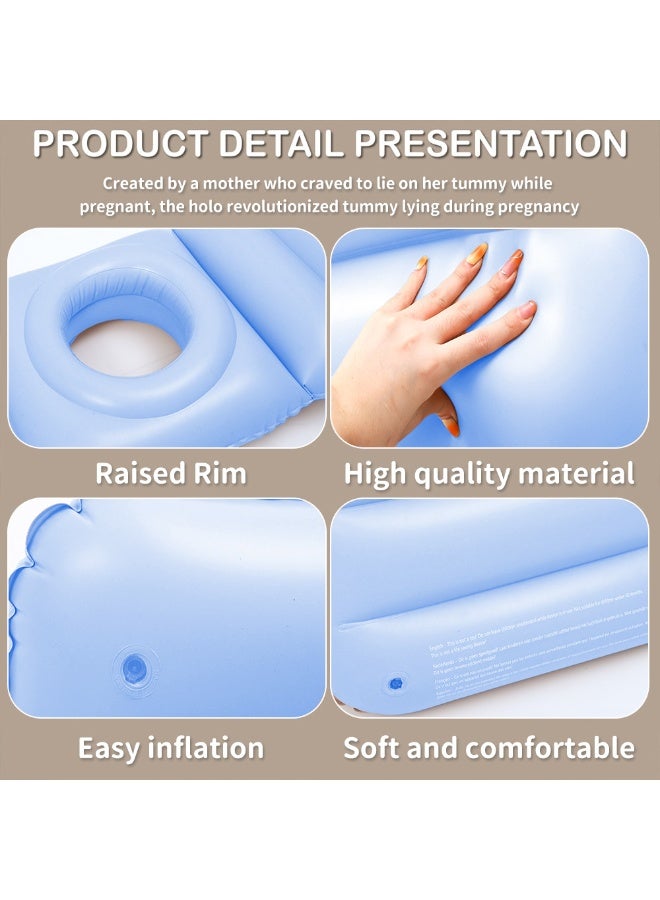 شو وو وسادة أمومة قابلة للنفخ، سرير هوائي عائم للسباحة أثناء الحمل، وسادة حمل كاملة الجسم، وسادة نوم محمولة، سرير عائم للسباحة مع فتحة للبطن - Image 4