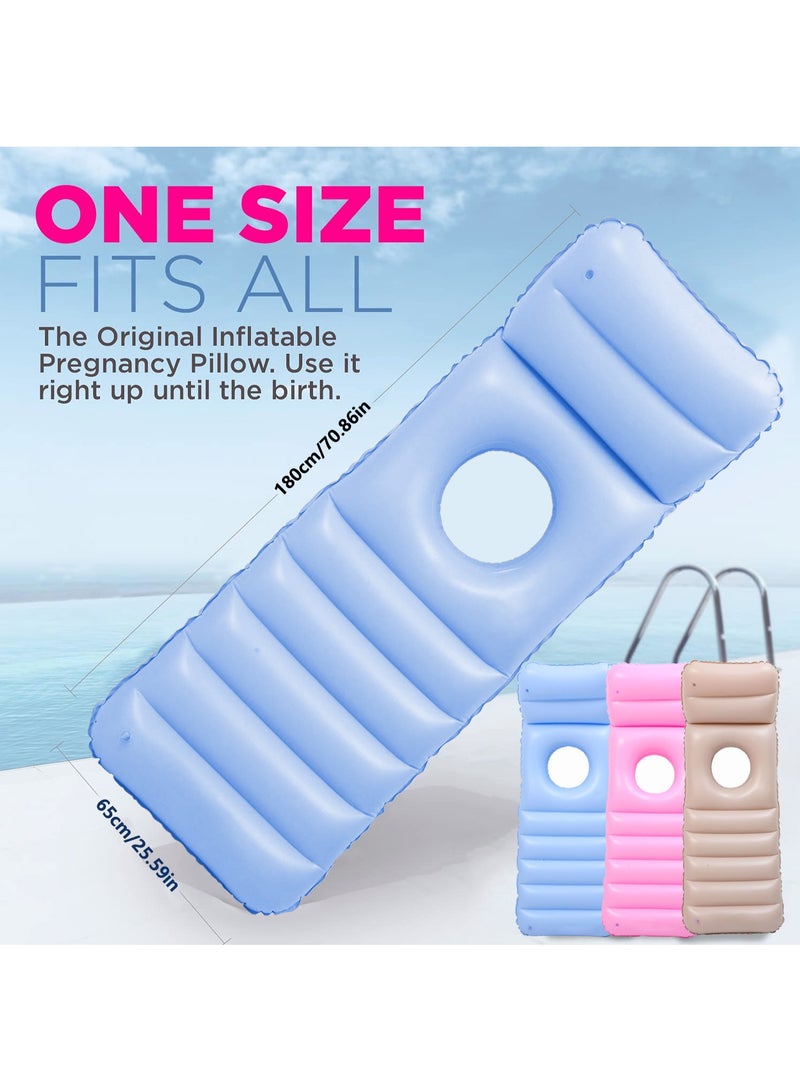 شو وو وسادة أمومة قابلة للنفخ، سرير هوائي عائم للسباحة أثناء الحمل، وسادة حمل كاملة الجسم، وسادة نوم محمولة، سرير عائم للسباحة مع فتحة للبطن - Image 3