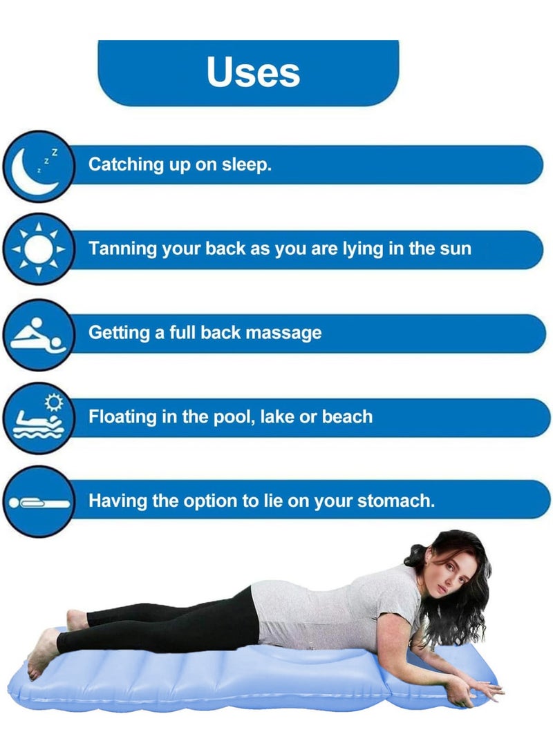 شو وو وسادة أمومة قابلة للنفخ، سرير هوائي عائم للسباحة أثناء الحمل، وسادة حمل كاملة الجسم، وسادة نوم محمولة، سرير عائم للسباحة مع فتحة للبطن - Image 5