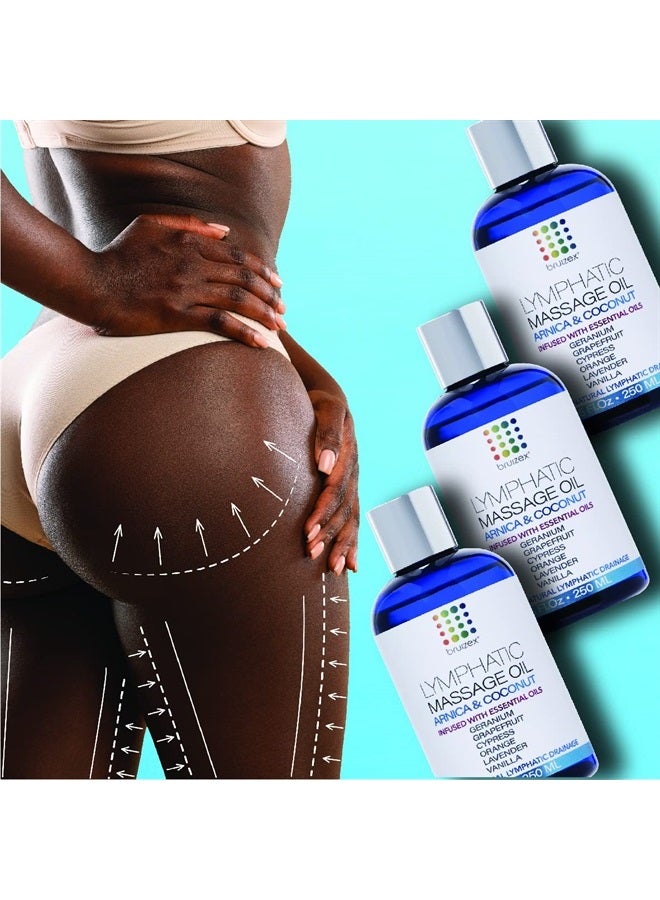 Bruizex زيت تدليك اللمف: زيت طبيعي لتصريف اللمف، التعافي بعد الجراحة وتخفيف احتباس الماء I شفط الدهون 360 ليفو، BBL، شد البطن، رغوة اللف، مدلك I أرنيكا، لافندر I 8.5 أونصة - Image 3