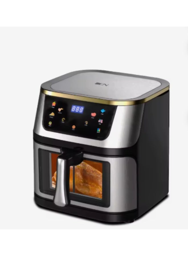 DENX DX3409 قلاية هوائية كهربائية سعة 8 لتر، قدرة 1800 وات، بتقنية الهواء الساخن وشاشة رقمية ودرجة حرارة قابلة للتعديل، قلاية للطهي بدون زيت للاستخدام اليومي