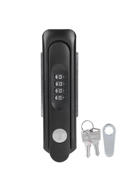 Zinc Alloy Cabinet Door Password Coded Lock with Keys for Home Office Hospital SchoolBlack