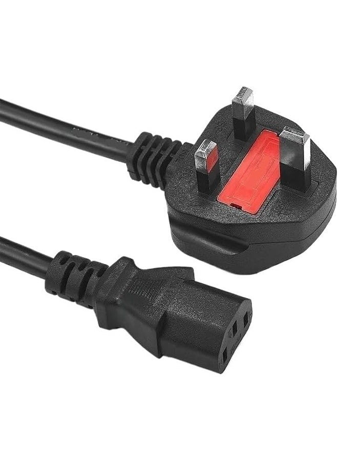 UK 3-Pin Power Cable 1.5M Power Cord Lead for Laptop Chargers, Printers, Projectors, Monitors and Home Appliances
