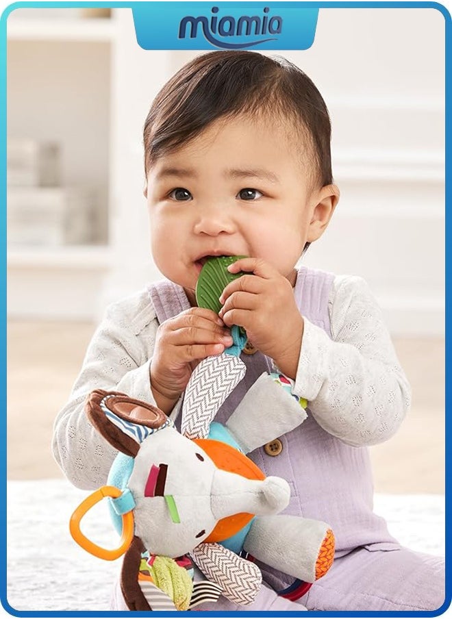 Miamia Baby Activity and Teething Toy With Multi-Sensory Rattle and Textures, Elephant  - Image 1