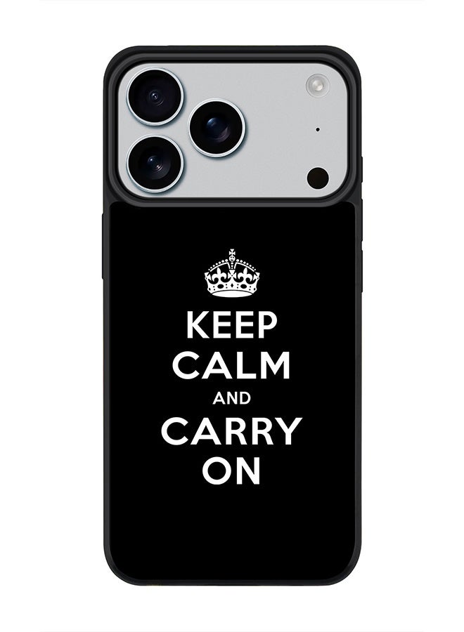 Stylizedd iPhone 17 Pro Case, [Compatible with MagSafe] Slim Magnetic cover Phone Case iPhone 17 Pro -Keep calm and carry on - Image 1