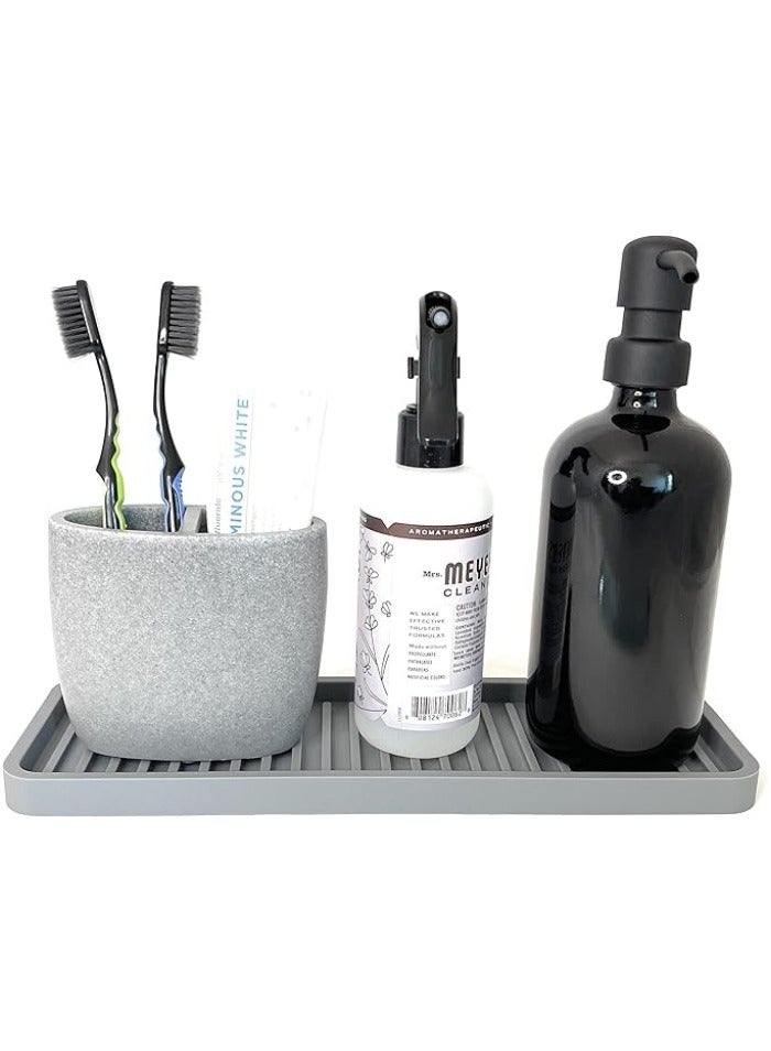 Silicone Kitchen Sink Organizer Tray, Sponge Holder and Countertop Protector | Bathroom and Kitchen Soap Dish and Dispenser Tray - Image 4