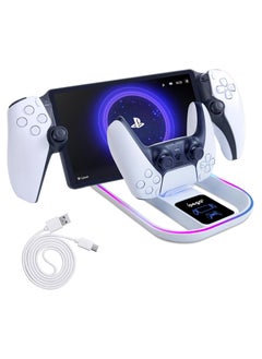 DOBE PS Portal Charging Dock Station for PS5, Portal Remote Player and PS5 Controller, Charging Stand for PS Portal with RGB Light and USB C Charging Cable  - Image 1