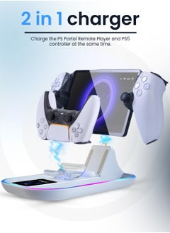 DOBE PS Portal Charging Dock Station for PS5, Portal Remote Player and PS5 Controller, Charging Stand for PS Portal with RGB Light and USB C Charging Cable  - Image 2