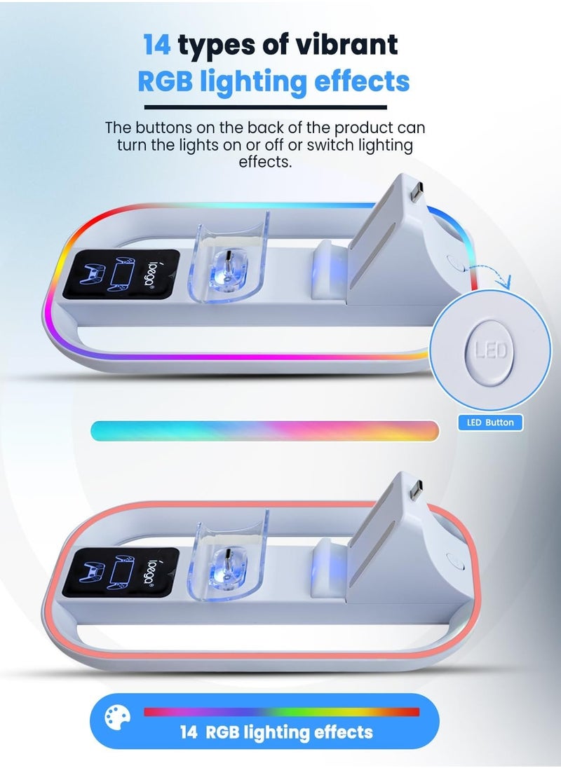 DOBE - PS Portal Charging Dock Station for PS5, Portal Remote Player and PS5 Controller, Charging Stand for PS Portal with RGB Light and USB C Charging Cable - Image 1