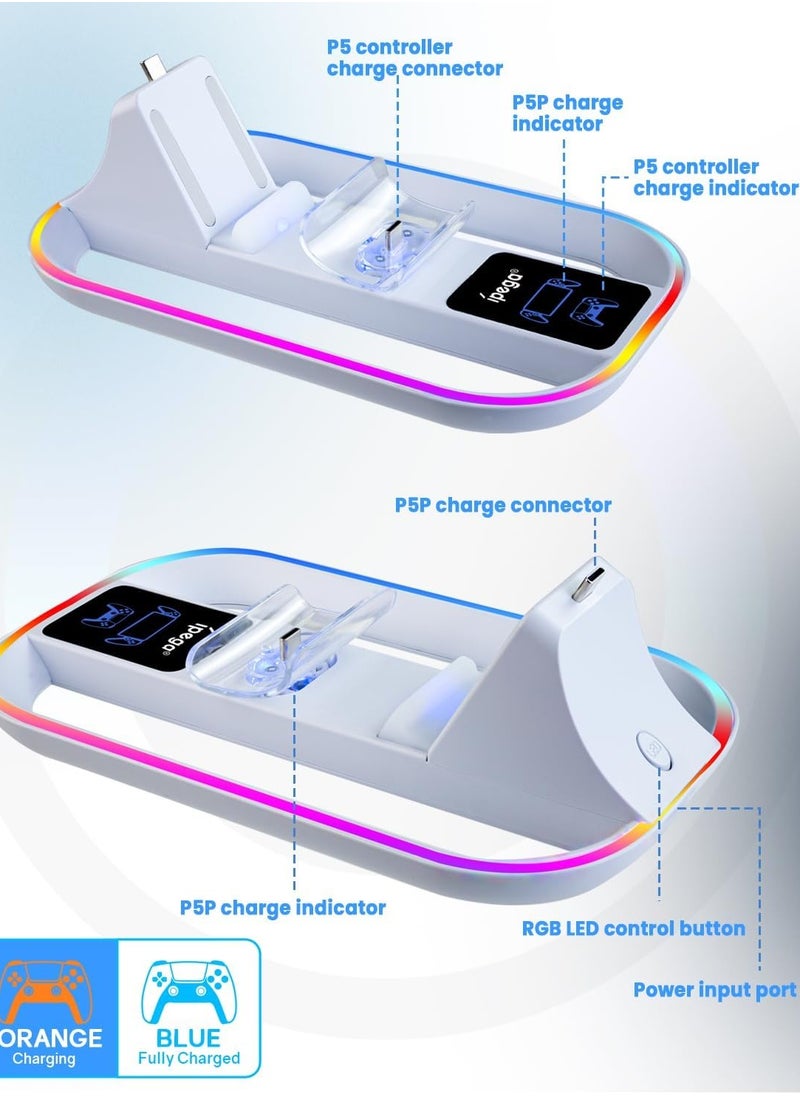 DOBE - PS Portal Charging Dock Station for PS5, Portal Remote Player and PS5 Controller, Charging Stand for PS Portal with RGB Light and USB C Charging Cable - Image 1