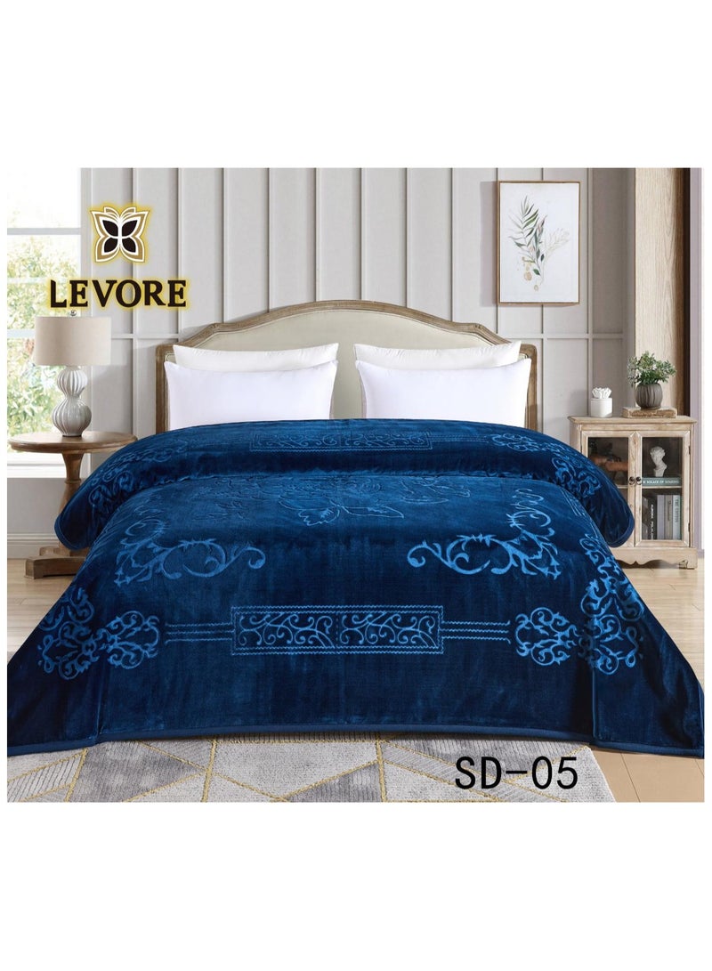 LEVORE Soft-touch blanket engraved with distinctive winter designs and engravings, two-piece, 6 kg, size 240X220 cm  - Image 1