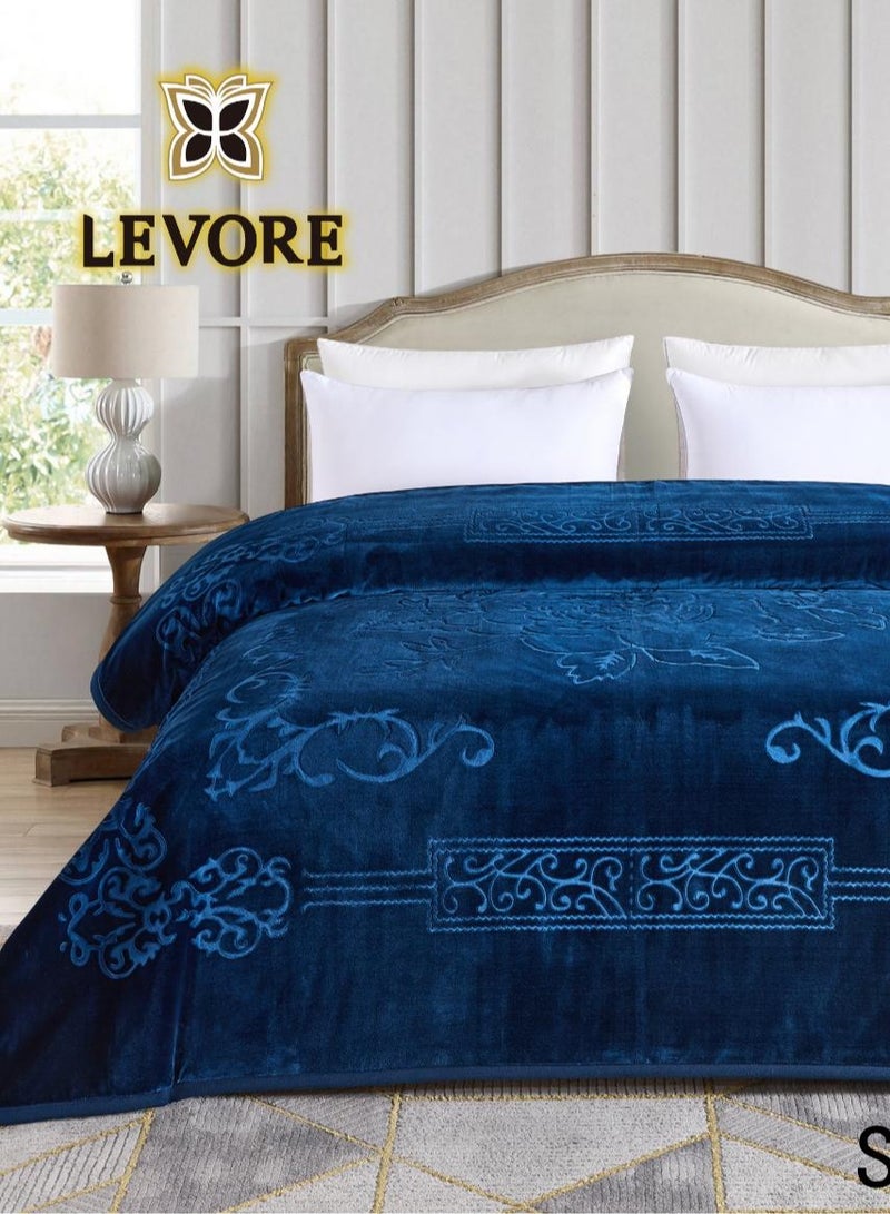 LEVORE Soft-touch blanket engraved with distinctive winter designs and engravings, two-piece, 6 kg, size 240X220 cm  - Image 3