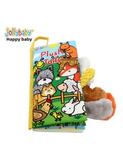 Generic Jollybaby Animal Tail Cloth Book Puzzle Enlightenment Early Education Cloth Book 0-3 Years Old Baby Toy Baby Cloth Book-Color:Hairy  - Image 1