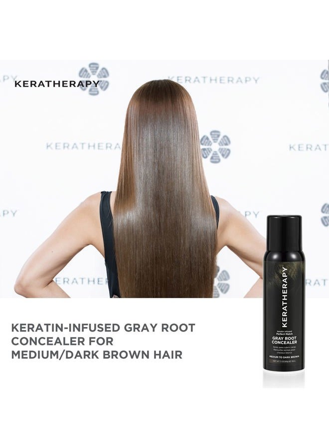 Keratherapy Keratin Infused Perfect Match Gray Root Concealer Spray, Dark Brown, 3 oz, 118 ml - Root Cover Up Spray to Hide Gray Roots - Keratin Therapy Hair Darkening & Temporary Scalp Concealer - Image 5