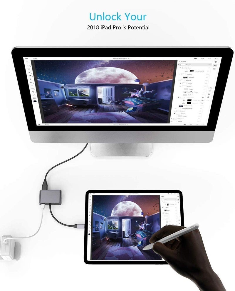 Tobo USB C to Dual HDMI Adapter 4K, 4 in 1 Type C to Dual HDMI, USB 3.0 Port, USB-C Docking Station Adapter Support Dual-Screen Display TD-231TC - Image 5