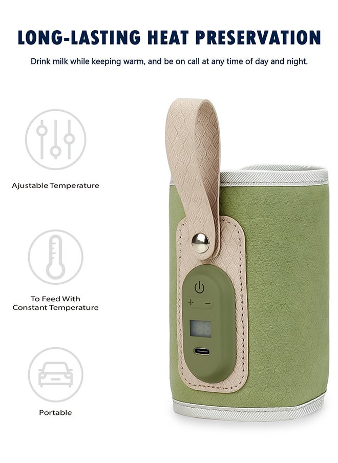 ABOUTBABY Portable Insulation Baby Milk Bottle Warmer With USB Connecting Easy For Travel Green  - Image 1