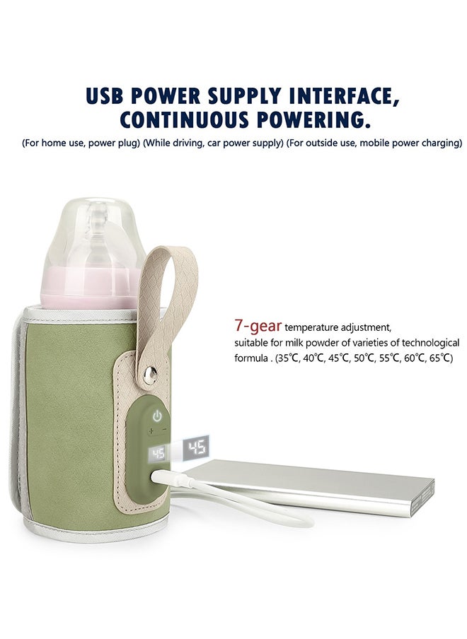 ABOUTBABY Portable Insulation Baby Milk Bottle Warmer With USB Connecting Easy For Travel Green  - Image 2