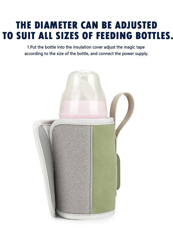 ABOUTBABY Portable Insulation Baby Milk Bottle Warmer With USB Connecting Easy For Travel Green  - Image 3