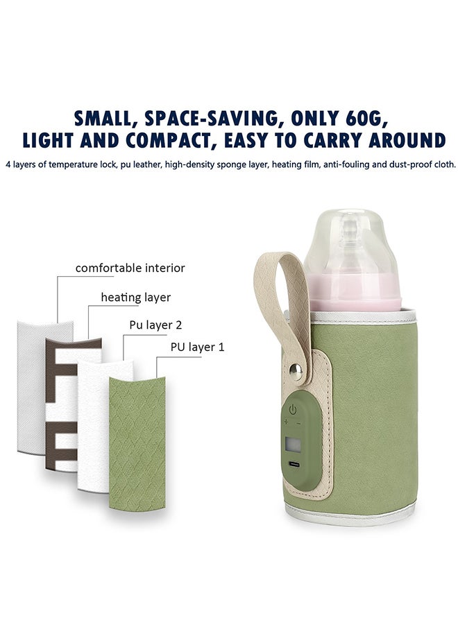 ABOUTBABY Portable Insulation Baby Milk Bottle Warmer With USB Connecting Easy For Travel Green  - Image 5