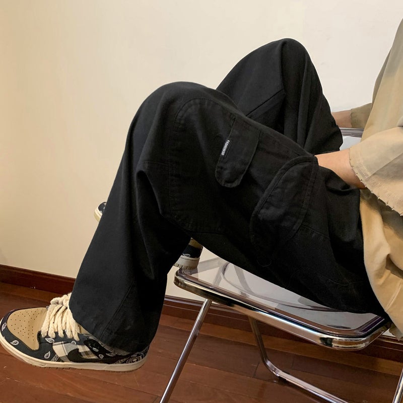 Summer Thin Army Green Cargo Pants Men Retro Black - Image 1