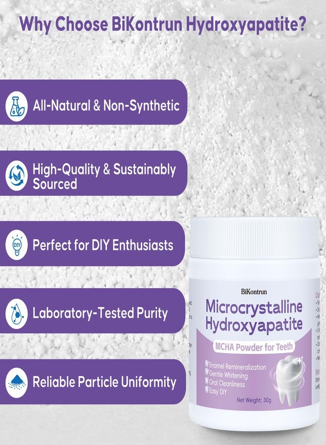 BiKontrun Microcrystalline Hydroxyapatite Powder for Teeth, MCHA Tooth Powder Supports Enamel-Friendly & Gentle Whitening, Fine Tooth Powder for Enamel Care, Easy DIY Oral Care Alternative 30g - Image 4